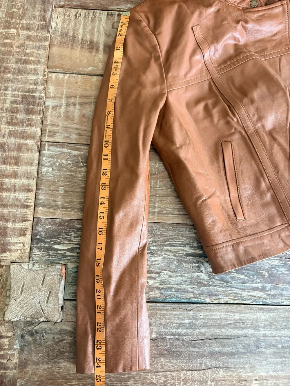 MICHAEL Michael Kors Lamb Leather Moto Jacket Brown XL